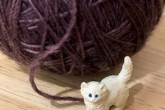 Tiny Toy Kitty Plays with Yarn