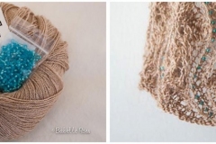 Beige Beaded Scarf