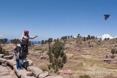 Taquile Boys Flying Kites