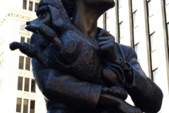 Woman with Dog Statue,