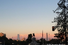 Plaza Baquedano, Sunset