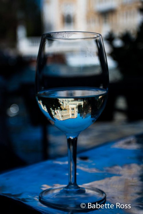 Palazzo Cavalli-Franchetti reflected in my wine