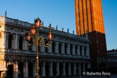 Campanile at sunrise in Piazza San Marco